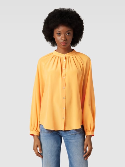 Tonno & Panna Seidenbluse in unifarbenem Design Modell 'Birteton' Orange 4