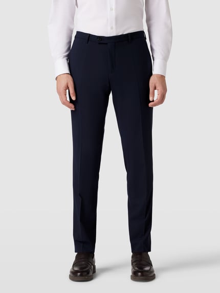CG – CLUB of GENTS Spodnie garniturowe o kroju slim fit z dodatkiem wełny model „Cedric” Granatowy 4