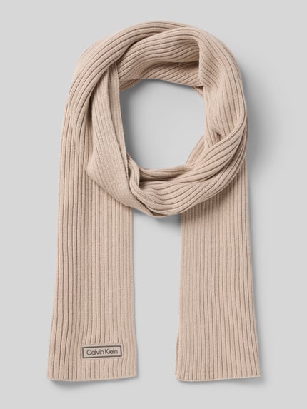 CK Calvin Klein Schal aus Baumwoll-Kaschmir-Mix Beige Melange 1
