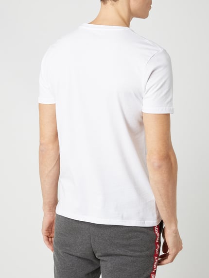 Alpha Industries T-Shirt mit Logo-Print Modell 'Basic T' Weiss 5