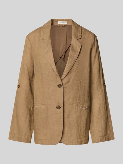 Linnen blazer met paspelzakken Shop The Look MANNEQUINE