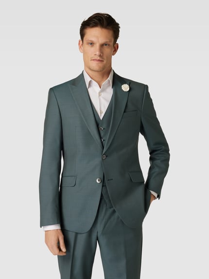 JOOP! COLLECTION 2-knoops colbert van scheerwol, model 'Hawker' Groen - 4