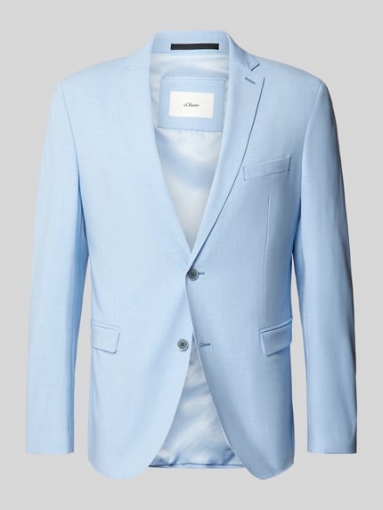 s.Oliver BLACK LABEL 2-knoops colbert met reverskraag, model 'pure' Lichtblauw - 2