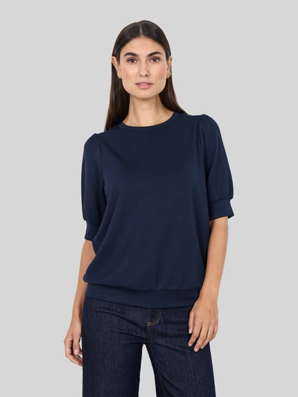 Soyaconcept Sweatshirt mit halblangen Puffärmeln Marine 3