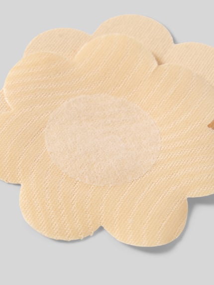 Produktfoto, Boob Tape im Festival Pack van MAGIC Bodyfashion, zandkleurig met bloemvorm, fijne textuur, Dames Boob Tape, context Festival Pack, buidel