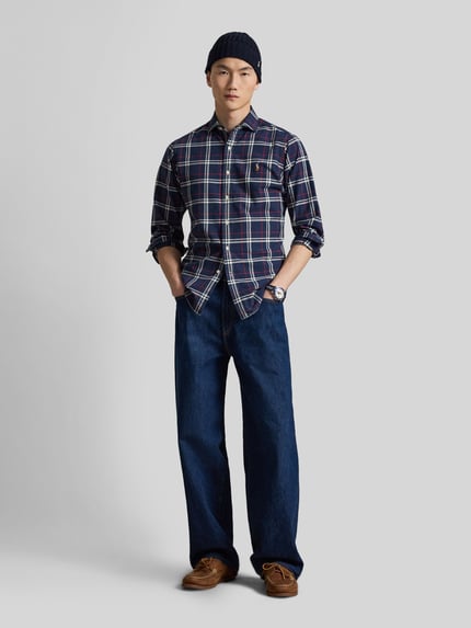 Polo Ralph Lauren Regular Fit Freizeithemd aus reiner Baumwolle Marine 1