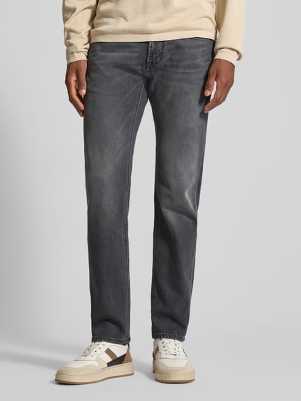 Pierre Cardin Tapered Fit Jeans im Used-Look Modell 'Lyon' Mittelgrau 4