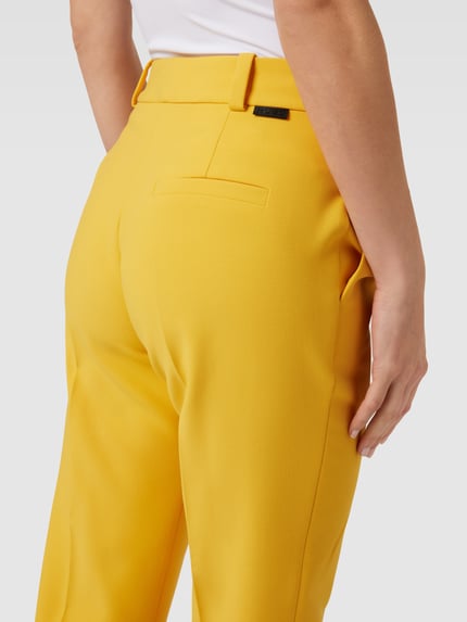 HUGO Regular fit pantalon met bandplooien, model 'Hetana' Donkergeel - 3