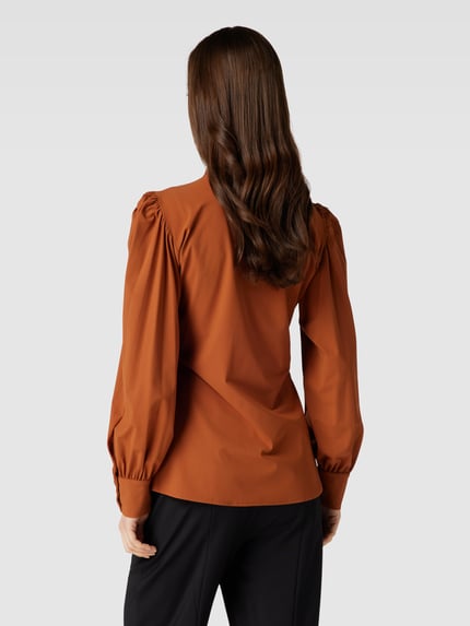 D´Etoiles Casiope Blouse met pofmouwen, model 'Doris' Cognac - 5