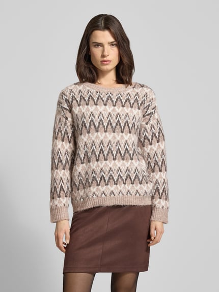 VILA Regular Fit Strickpullover mit Woll-Anteil Modell 'MARGI' Rose 4