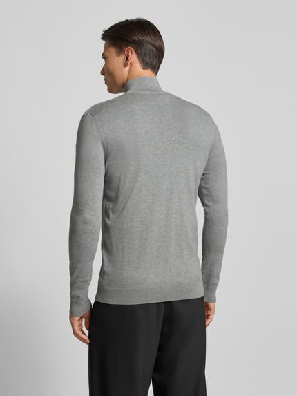 Selected Regular Fit Strickjacke aus reiner Baumwolle Modell 'BERG' Mittelgrau 5