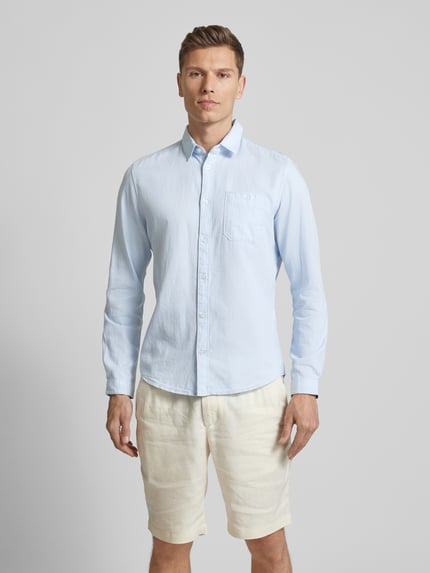 Tom Tailor Regular Fit Freizeithemd mit Strukturmuster Hellblau 4