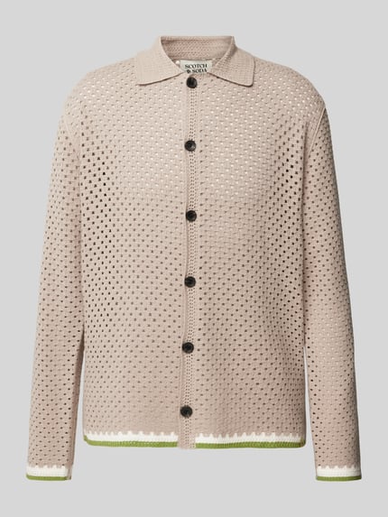Scotch & Soda Cardigan mit Lochmuster Hellgrau 2
