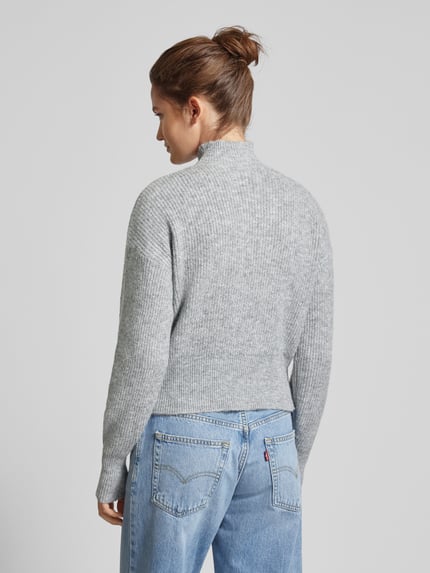 NOISY MAY® Strickpullover mit Stehkragen Modell 'NELLA' Mittelgrau Melange 5