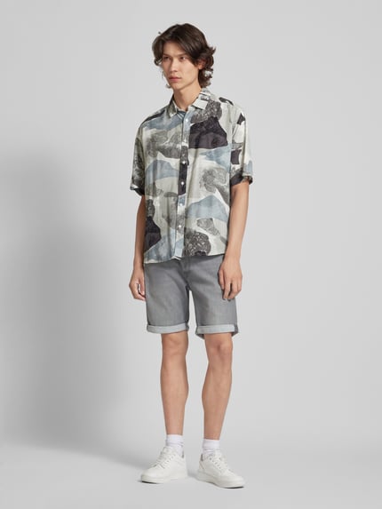 JACK & JONES Regular Fit Jeansshorts im 5-Pocket-Design Modell 'RICK' Hellgrau 1