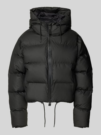 Rains Gewatteerd jack met capuchon en tweewegsritssluiting, model 'Alta' Zwart - 2