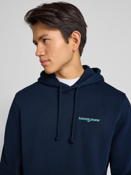 Tommy Jeans Bluza z kapturem o kroju relaxed fit z czystej bawełny Granatowy 3