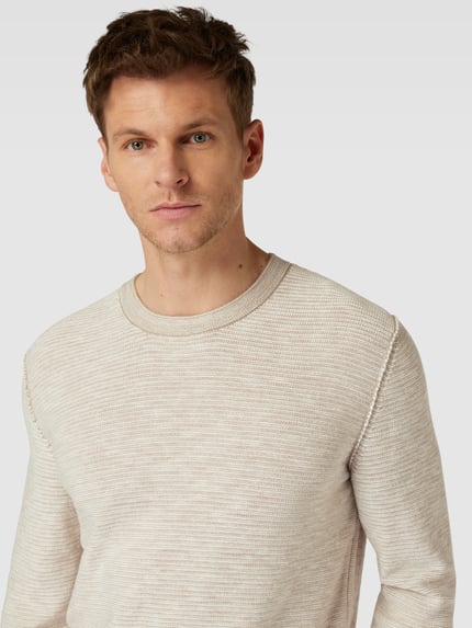 Marc O'Polo Regular Fit Strickpullover aus Baumwoll-Leinen-Mix Offwhite 3