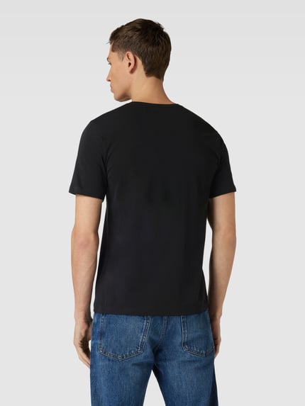 BOSS T-shirt met labelstitching Zwart - 5