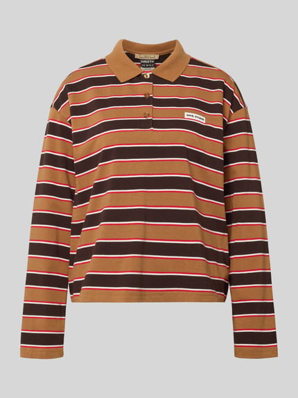 Smith and Soul relaxed fit shirt met lange mouwen van puur katoen met streepmotief Donkerbruin - 2