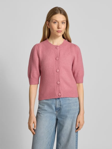 Neo Noir Regular fit gebreide cardigan met wol Model 'Trudy' Roze - 4