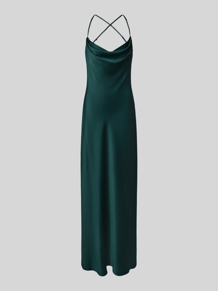 VM by Vera Mont Abendkleid mit Wasserfall-Ausschnitt Dunkelgruen 2