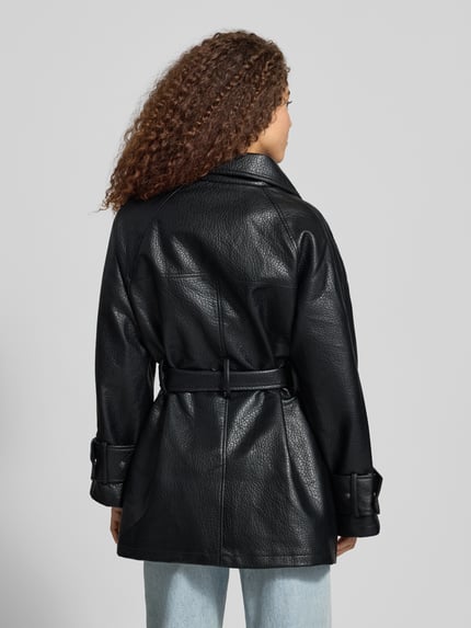 Topshop Kurtka z materiał skóropodobny model 'SILLE' Czarny 5