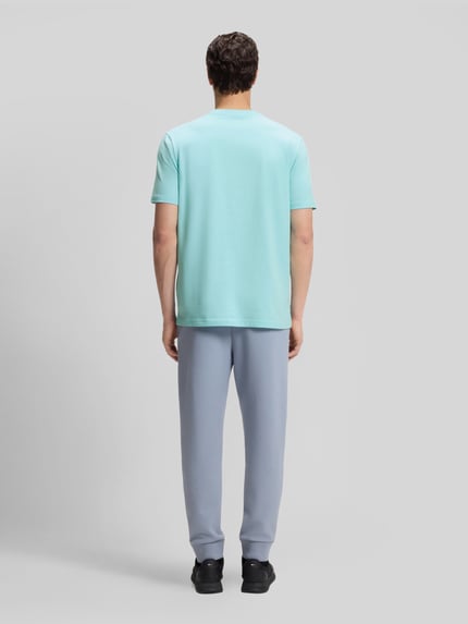 BOSS Green męski t-shirt o kroju regular fit z mieszanki bawełny Morski 5