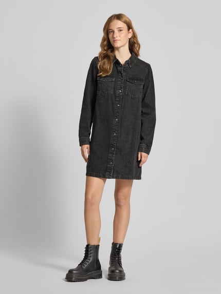 NOISY MAY® Jeansjurk met platte kraag, model 'NEW SIGNE' Zwart - 1