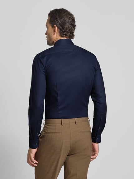 OLYMP No. Six Super slim fit zakelijk overhemd met kentkraag Marineblauw - 5