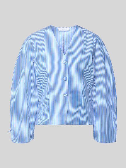 Bluse mit V-Ausschnitt und Knopfleiste Shop The Look MANNEQUINE