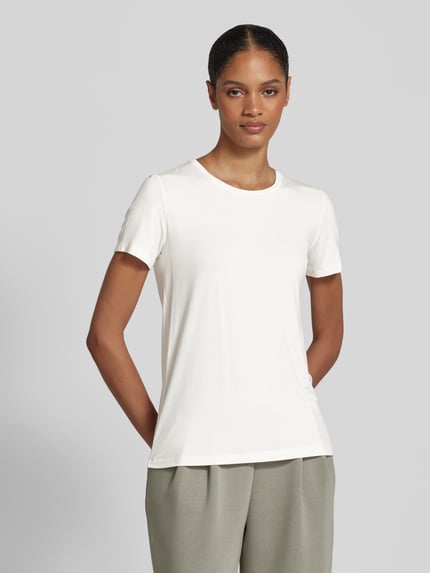 SCHIESSER T-Shirt mit geripptem Rundhalsausschnitt Offwhite 4