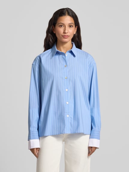Stefanel Overhemdblouse met knoopsluiting Lichtblauw gemêleerd - 4