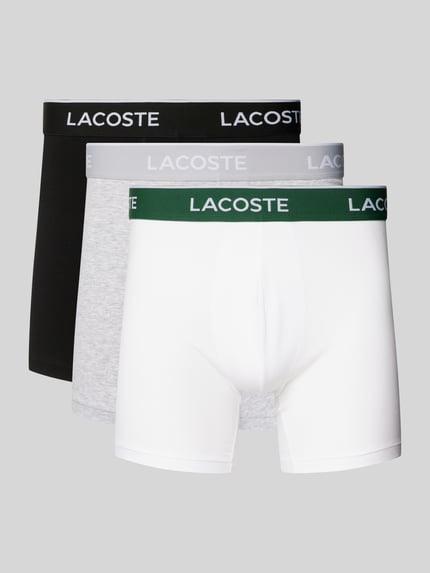Lacoste Bokserki z elastycznym paskiem z logo w zestawie 3 szt. Srebrny melanż 1
