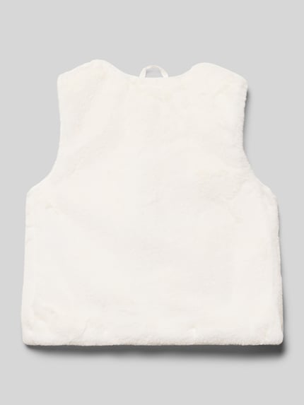 s.Oliver RED LABEL Regular Fit Kunstfellweste mit Hakenverschluss Offwhite 3
