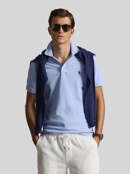 Polo Ralph Lauren Regular Fit Poloshirt aus Baumwoll-Mix Bleu 4