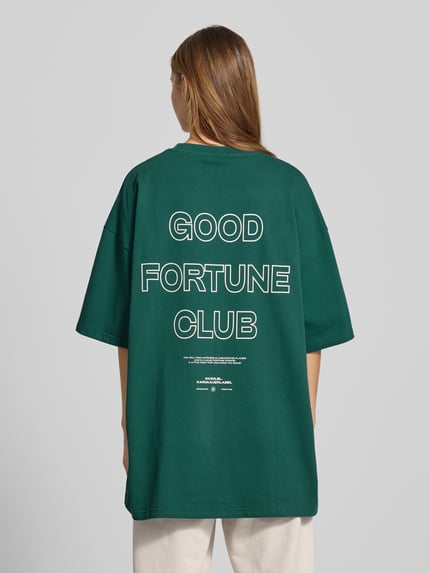 Karo Kauer Oversized T-Shirt mit Motiv- und Statement-Print Dunkelgruen 5