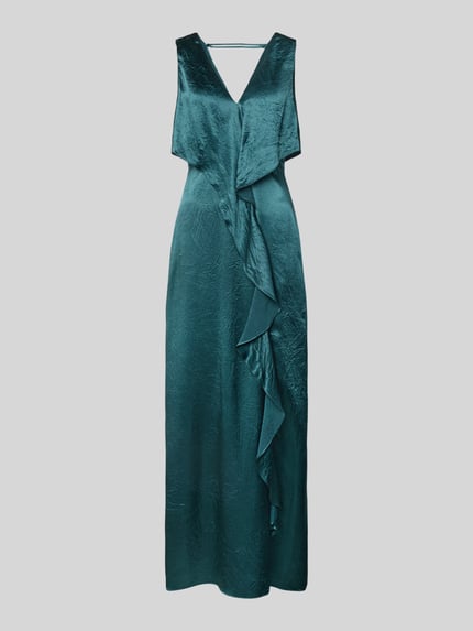COMMA Midikleid mit V-Ausschnitt Petrol 2