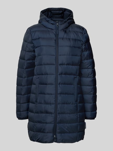 Tom Tailor Denim Płaszcz pikowany o kroju regular fit z kapturem Ciemnoniebieski 2