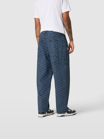 Kenzo Jeansy o kroju relaxed fit ze wzorem na całej powierzchni Jeansowy niebieski 5