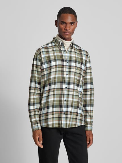 OLYMP Level 5 Regular Fit Freizeithemd aus reiner Baumwolle mit Button-Down-Kragen Oliv 4