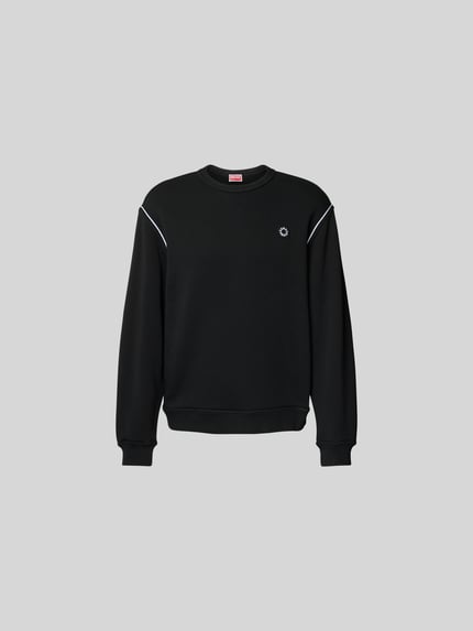 Produktfoto, Sweatshirt aus reiner Baumwolle von Kenzo in Schwarz mit Rundhalsausschnitt, lockerem Schnitt, Label-Detail, elastische Abschlüsse.