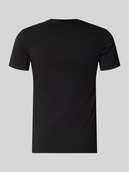 Produktfoto, T-Shirt mit Logo-Stitching im 2er-Pack von Polo Ralph Lauren, mieszanka bawełny, prosty krój, okrągły dekolt, czarny.