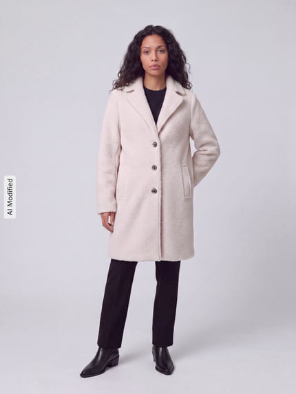 Tom Tailor Regular Fit Mantel mit Reverskragen Beige 1