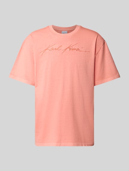 Karl Kani T-Shirt mit Label-Stitching Orange 2