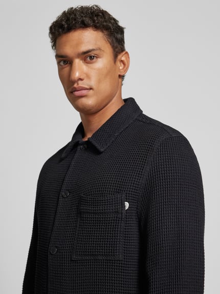 ROTHOLZ Overhemdjack met structuurmotief, model 'Workwear' Zwart - 3