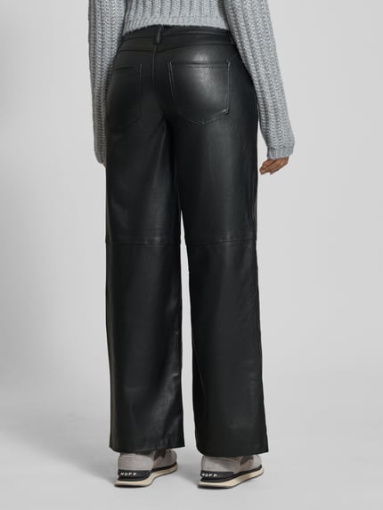 VILA Wide Fit Stoffhose in Leder-Optik Modell 'Annie' Black 5