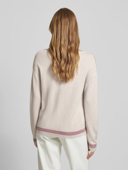Tom Tailor Oversized Strickpullover mit U-Boot-Ausschnitt Taupe 5