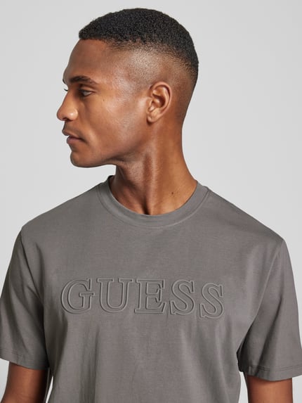GUESS Activewear T-Shirt mit Label-Print Modell 'ALPHY' Anthrazit 3