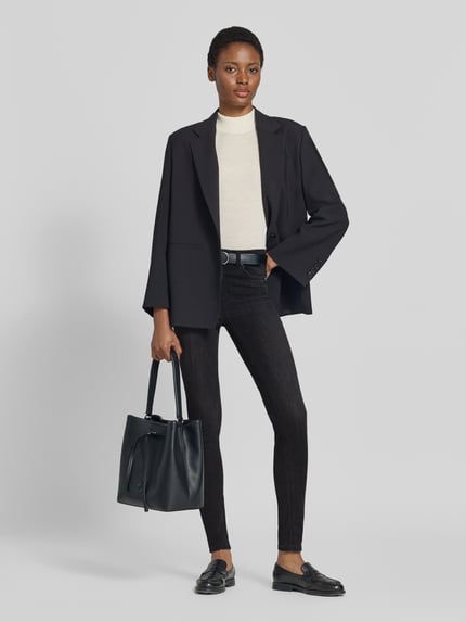 Liu Jo White jeansy o kroju slim fit z mieszanka bawełny model "DIVINE" Czarny 1